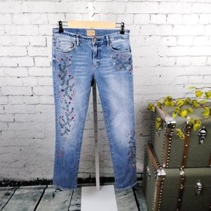 Driftwood Audrey Slim Straight Floral Jeans 27
